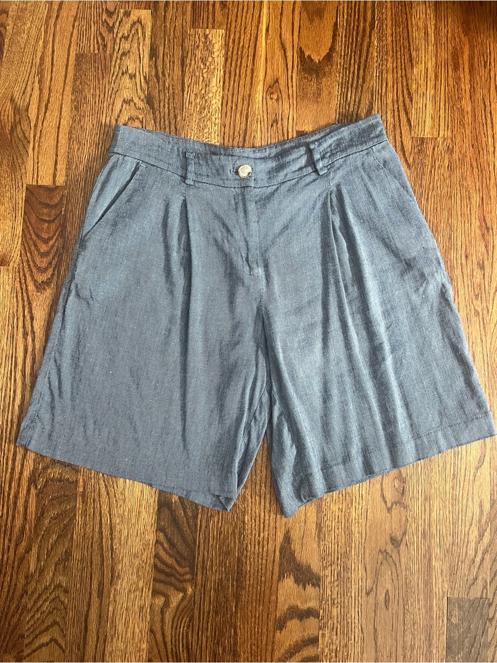 LOFT Linen Blend Chambray Shorts